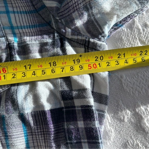 Guess Men's Size Men's Large Plaid Shirt Gauzy Cotton Western Fit Snap Buttons - Picture 8 of 10